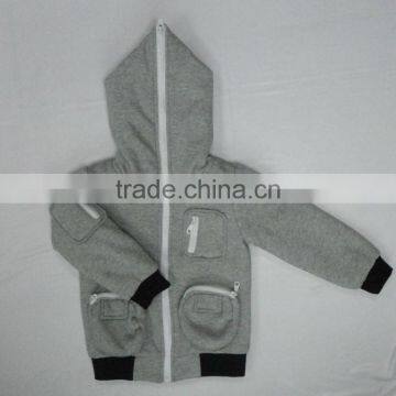 OEM Full Zipper Collar Pocket Hoodie Children Boys Hoodies photo-2