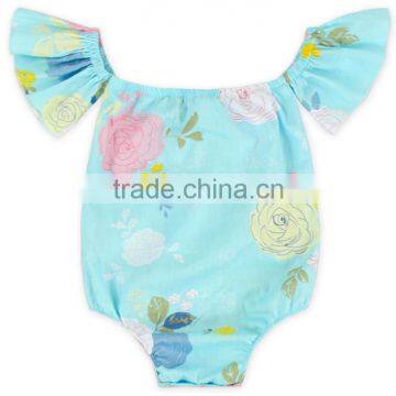 Summer Infant Girls off Shoulder Romper Floral Short Alls photo-5