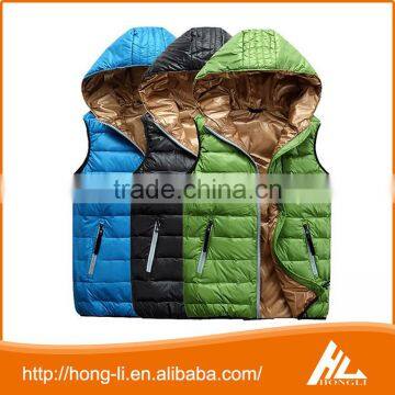 OEM custom winter outdoor clothing warning padded down vest