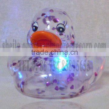 floating LED light up glitter rubber duck