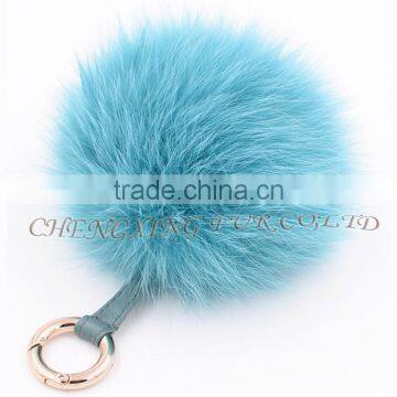 CX-A-63 New Promotional Fox Fur Ball Fur Pom Keychain With Fur Pompom photo-6