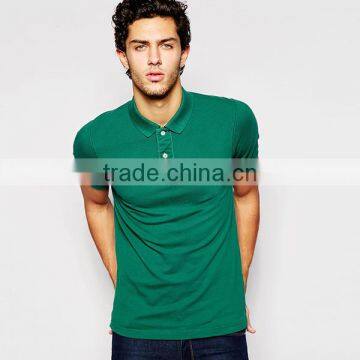 100% Cotton Green Solid Color Men Polo Shirt PS0110A