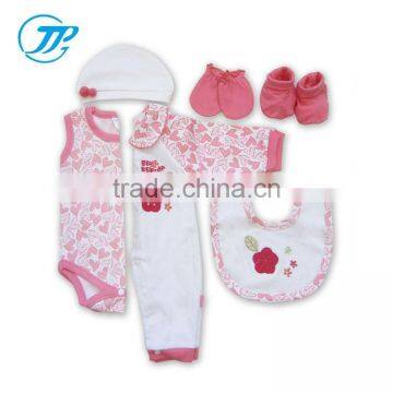 New Born Baby Girls Summer Cotton Clothes 6Pcs Set OEM/ODM Welcome