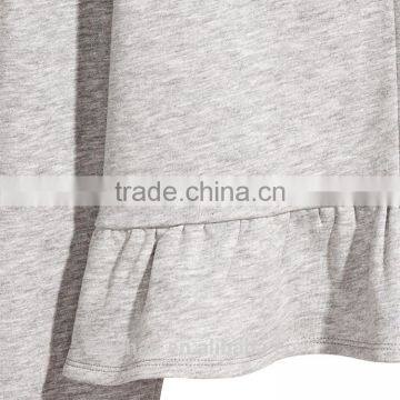Yihao 2017 Spring Autumn New Long Sleeve Ruffle-hem Hooded Sweatshirt Hoodie Custom Logo photo-2