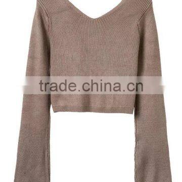 EY0852S Hot Sale 2016 Women Long Sleeve Deep V-Neck Pullover Sweater photo-5