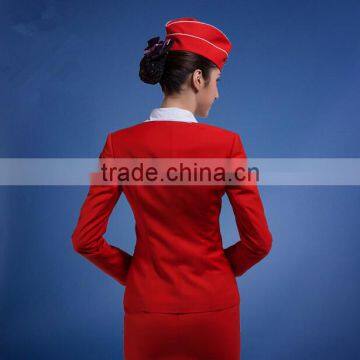 Customize 2016 Hot Sale New Arrival Red Flight Attendant Uniforms photo-3
