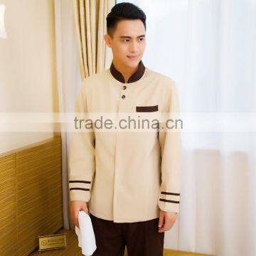 Juqian Bulk Cheap Price Designer Men's Hotel and Restaurant Uniform Housekeeping Staff Designs photo-4