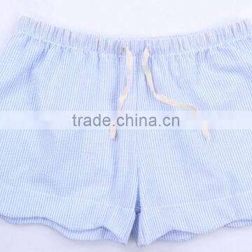 New Arrival Fashionable Scalloped Monogrammed Seersucker Shorts photo-2