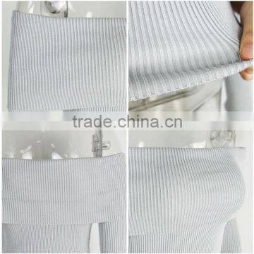 off Shoulder Elastic Spring Sweater Women Short Gray Lapel Pullover Sexy White Jumpers Autumn Knitwear Top photo-6