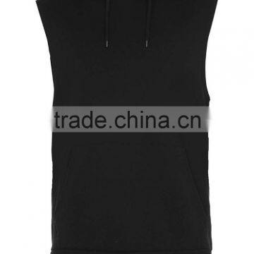 100%Cotton new arrival blank sleeveless hoodies men sleeveless hoodie 2016