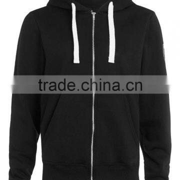 Cheap wholesale hoodies men's plain black hoodie manufacturer 2016