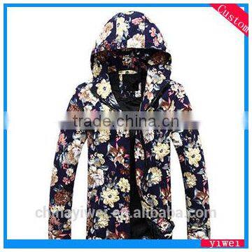 slim cutting print hoodie jacket for man