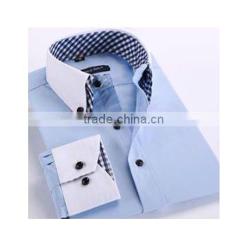 Latest Shirt Designs for Men 2016 Customise Solid Color Men's Dress Fashionable Long Sleeve Uniform t Shirt photo-2