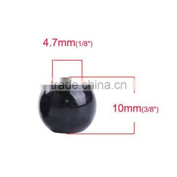 CCB Plastic European Style Beads Round Black photo-2