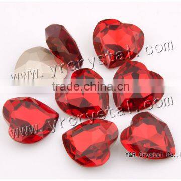 4827 Crystal Beads 28mm Siam Color Red Heart Shaped Glass Stones