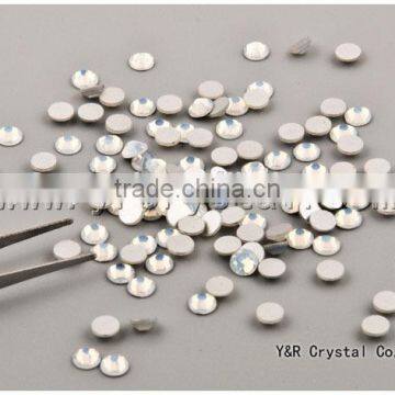White Opal Nail Art Glass Rhinestone Silver Flat Back Rhinestones photo-3