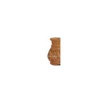 Hand Carved Wooden Decorative Vase India Fair Trade Art