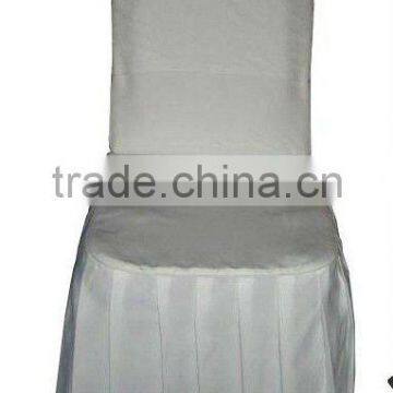 wedding polyester chair cover with skirting