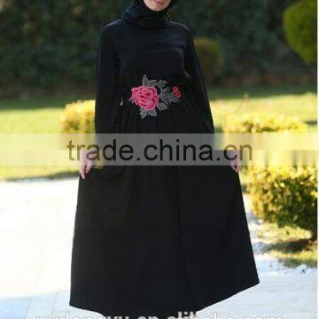Polyester Rose Waist Muslim Dress/dql Arabian Islamic Polyester Breathable Abaya Kaftan Dresses/loose Fit Middle East Clothing photo-4