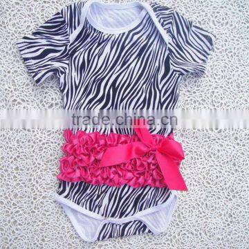 Cotton Black Stripped Prints Short Sleeve Toddler Onesie