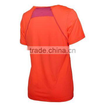 T092-1643O Short Sleeve V-Neck Custom Performance Polyester Spandex Women Outdoor T Shirt photo-3