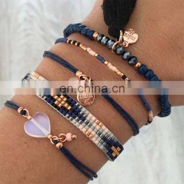 Fashion Women Handmade Multilayer Seed Bead Bracelet Set