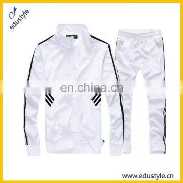 Custom Gym Polyester Slim Fitted White Mens Tracksuit