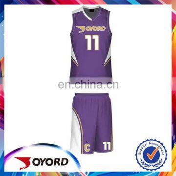 New design printed comfortable sample basketball jersey