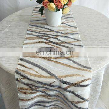 Fancy Wedding Sequin Stripe Table Runner