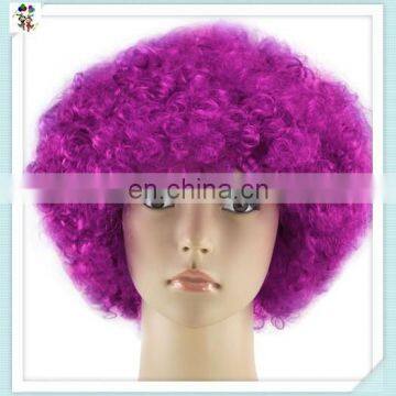 Sports Fan Crazy Party Cheap Purple Big Curly Afro Wigs HPC-0034