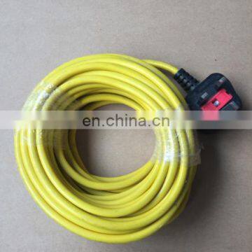 UK power cord with yellow/orange/black/blue flexible long cables