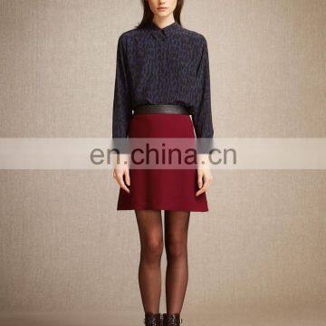 OEM Custom Made In China Fashion Zipper Red Mini Skirt Office Lady Love