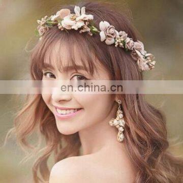 The Fisherman Hat Straw Wreath Accessories Flower Crown Festival Headband Wedding Floral Garland Hairband