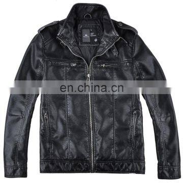 latest fashion spring thin fit moto handsome faux lather jacket men