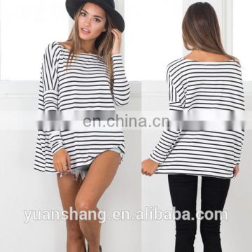 wholesale casual women striped long sleeve t shirt