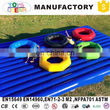 outdoor colorful inflatable Olympics rings with jumper mattress arena sport game