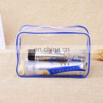 Factory Price Transparent Flat Bottom Reusable cheap pvc customize cosmetic pvc bag with zipper