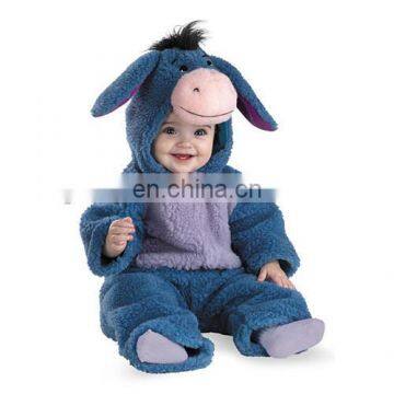 Hot sale Baby crawling clothes blue donkey costume