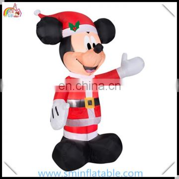 Commercial christmas inflatable minnie mouse, santa inflatable cartoon minnie for outdoor event christmas decor