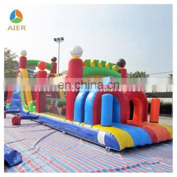 Football theme inflatable obstacle course, kids obstacle course