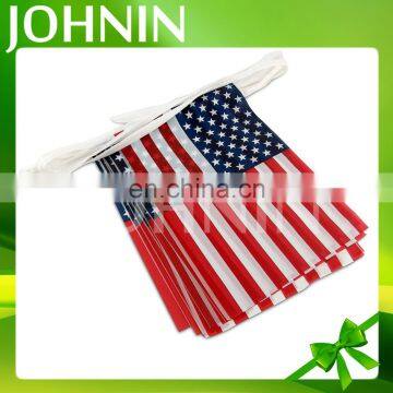 Custom size decorative polyester American bunting hanging string flag