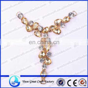 Flower shoe buckle shoes yellow color crystal diamond claw chain of DIY jewelry clothing supplementary material, the claw chain