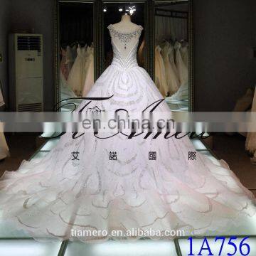 1A756 Princess Heavy Beading Luxury Shining Wedding Gown Evening Dress 2016 photo-4