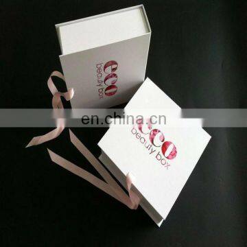 White Printed Paper Cosmetic Gift Paper Packing Box, Paper Folding Jewelry Box, Gift Packing