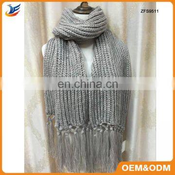 Low Price oversized long tassels knit scarf