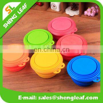 Pet dog Travel bowls folding Silicone bowls with cover