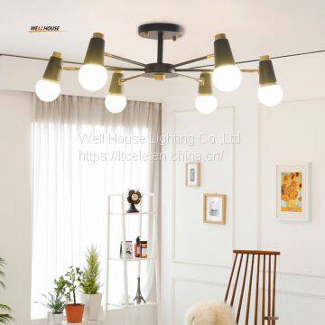 Simple chandeliers wrought iron living room bedroom study children 's room store Nordic lighting office lights led lamps