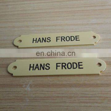 Engraved Hans Frode Shinning Gold Metal Plate