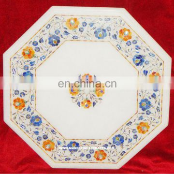 RARE MARVELOUS PIETRA DURA MARBLE INLAY COFFEE TABLE TOP