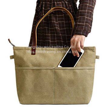 handmade khaki canvas tote bag messenger bag shoulder bag